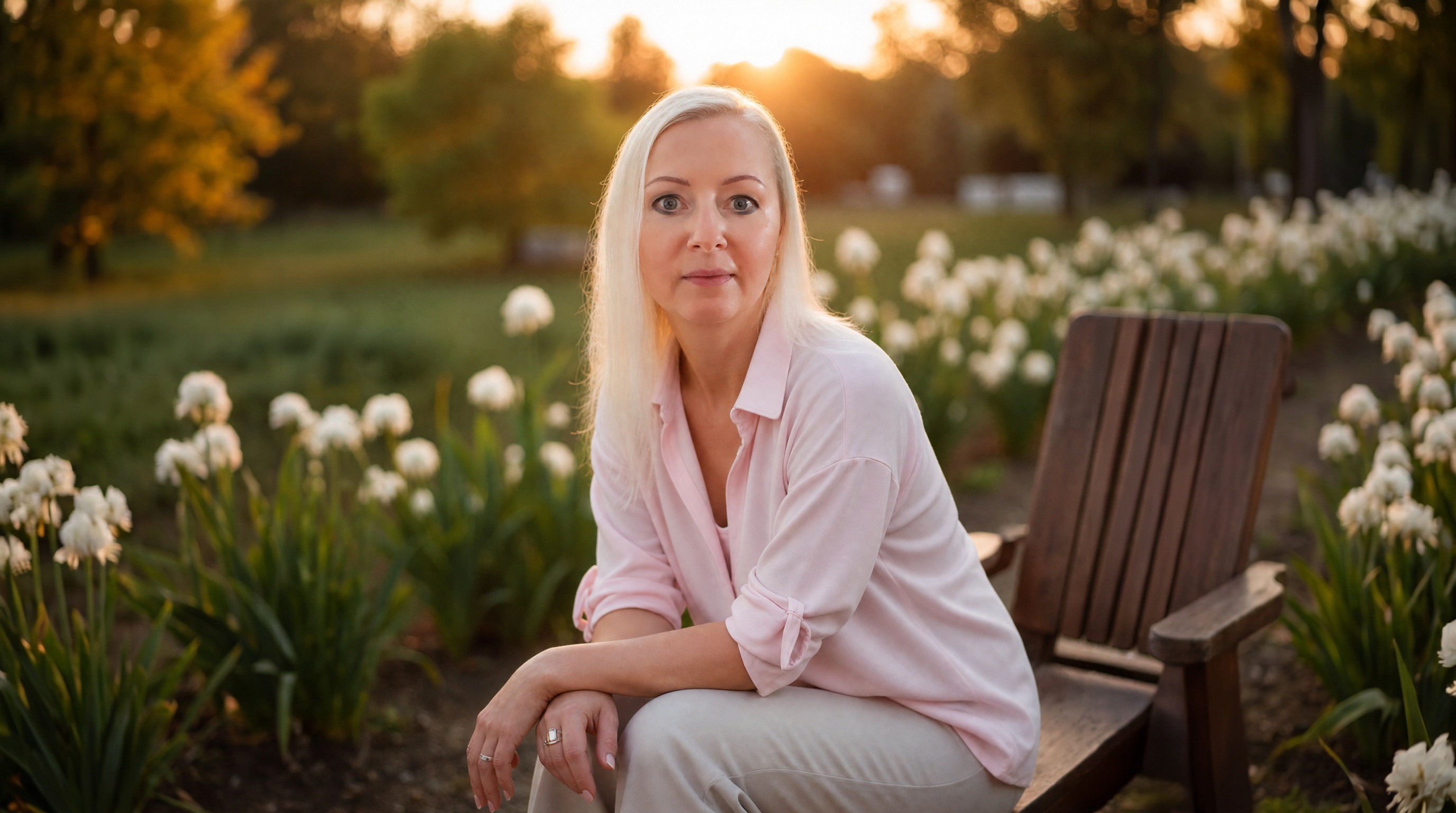 Marta Maciejko, psychic healer and energy healing practitioner, outdoors in a park